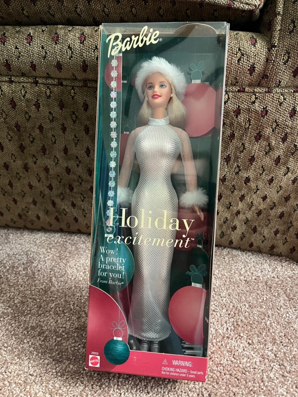 Barbie Silver Holiday Excitement Doll with White Fur Trim